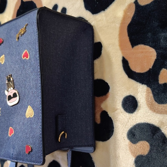 Karl Lagerfeld Navy Tote with Gold and Red Accents - Picture 9 of 9